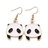 Panda Enamel Dangle Earrings for Women EJEW-Z015-13-1