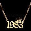 Crown Birth Year 201 Stainless Steel Pendant Necklaces for Women FS-WG4E8F2-04-1