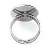 Non-Tarnish 304 Stainless Steel Open Cuff Ring Components STAS-Q308-05P-3