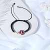 1Pc Sport Theme Acylic & Alloy Braided Bead Bracelets BJEW-LP0003-23C-3