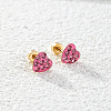 Heart Shaped Rhinestone Stud Earrings ZE1271-1