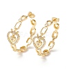 Heart with Crown Cubic Zirconia Stud Earrings EJEW-SZ0001-81-1
