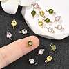 SHEGRACE Brass Pave Cubic Zirconia Flat Round Connector Charms XGRQ2O731-435G-5