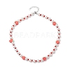Fruit Polymer Clay & Glass Seed & Acrylic Pearl Beaded Necklace NJEW-JN04582-01-4
