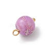Dyed Natural Imperial Jasper Round Charms with Brass Loops PALLOY-JF04139-5