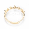 Brass Micro Clear Cubic Zirconia Adjustable Ring Settings LS-KK-T062-238G-2