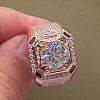 Square Alloy with Crystal Rhinestone Finger Rings FS-WG9BB87-05-1