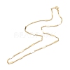 Brass Curb Chains with Rectangle Necklace for Women NJEW-P265-41G-2