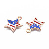 Star Alloy Enamel Pendants X-ENAM-Q033-54-4