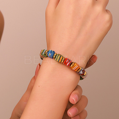 Millefiori Lampwork Beaded Bracelets for Women WGC5980-01-1