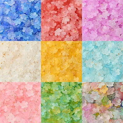 93G Frosted Acrylic Bead Caps FACR-YW0001-10I-1