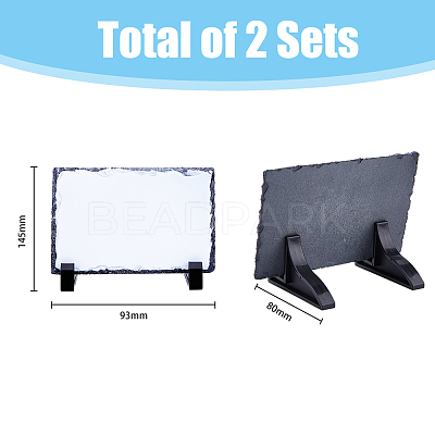 Sublimation Blank Natural Slate Rock Stone Plate AJEW-WH0291-58-1