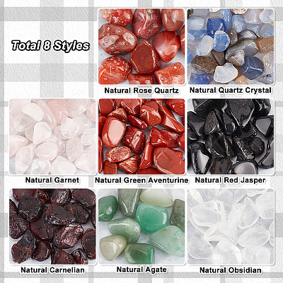 158G 8 Styles Natural Mixed Stone Beads G-NB0004-05-1