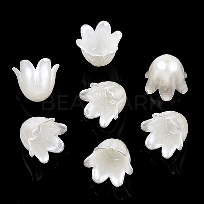 Spray Paint ABS Plastic Imitation Pearl Beads X-MACR-N013-001F-1