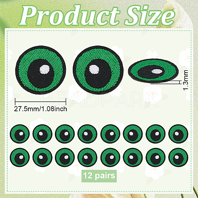 12Pairs Computerized Embroidery Cloth Self Adhesive Patches PATC-BC0001-12C-1