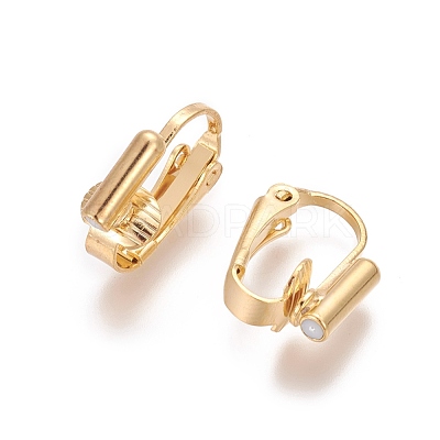 Brass Clip-on Earring Converters Findings KK-L175-01G-1