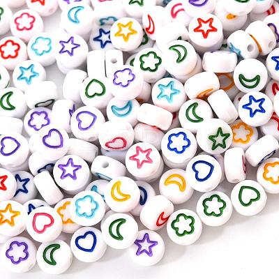 White Opaque Acrylic Beads MACR-YW0001-19E-1