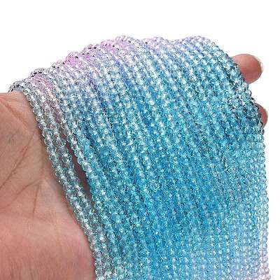 Transparent Painted Glass Beads Strands X1-DGLA-A034-T3mm-A22-1