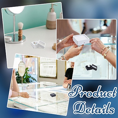 30Pcs 6 Styles Square ABS Plastic & Acrylic Loose Diamond Storage Boxes CON-WR0001-09-1