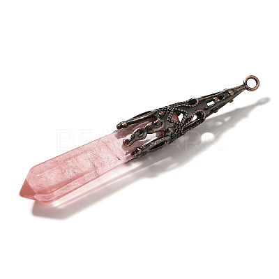 Cherry Quartz Glass Pointed Big Pendants G-P560-02R-07-1