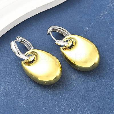 Oval Brass Hoop Earrings for Women EJEW-U057-06A-03GP-1