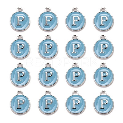 Platinum Plated Alloy Enamel Charms ENAM-S118-04P-P-1