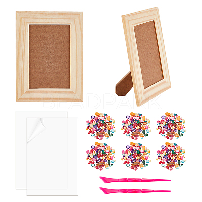 DIY Chips Shell Mosaic Photo Frame Making Kit DIY-OC0004-48-1