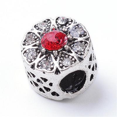 Alloy Rhinestone European Beads MPDL-S042-M-1