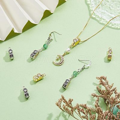 8pcs 2 Colors Brass Micro Pave Cubic Zirconia Donut Bails KK-HS0001-03-1