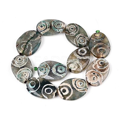 Tibetan Style dZi Agate Beads Strands G-N357-02A-01-1