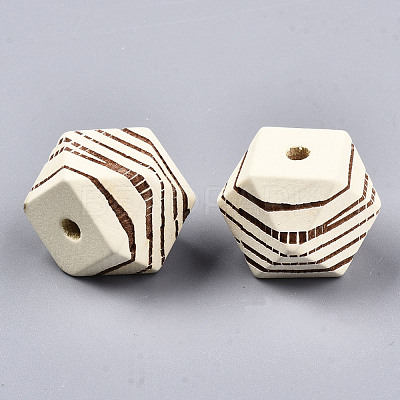 Painted Natural Wood Beads WOOD-T021-52C-12-1