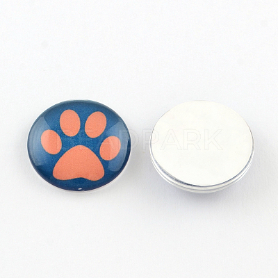 Half Round/Dome Dog Paw Print Photo Glass Flatback Cabochons for DIY Projects GGLA-Q037-12mm-08-1