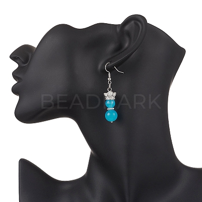 Baking Paint Imitation Jade Glass Dangle Earrings EJEW-JE06619-02-1