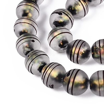 Frosted Handmade Foil Glass Beads Strands FOIL-Q002-02D-1