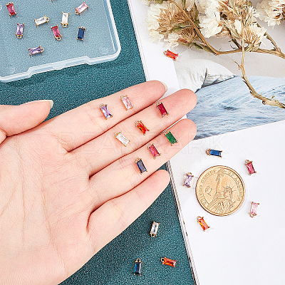 32Pcs 8 Colors Transparent Glass Charms GLAA-PH0001-22-1