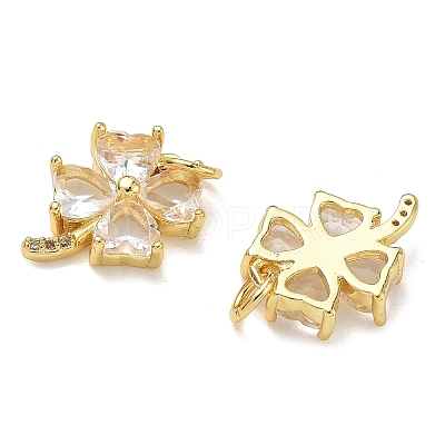 Brass Micro Pave Cubic Zirconia with Glass Pendants CU-CBA6E4E-11G-D-1