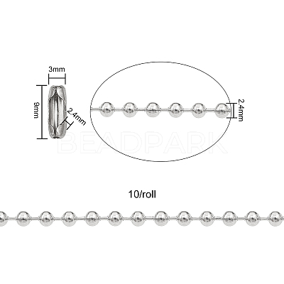 304 Stainless Steel Ball Chains CHS-CJ0001-26-1