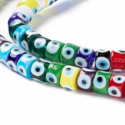 Handmade Evil Eye Lampwork Beads Strands LAMP-F024-01A-04-1
