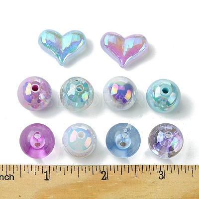 40Pcs 10 Styles Opaque Acrylic Beads MACR-FS0001-65-1
