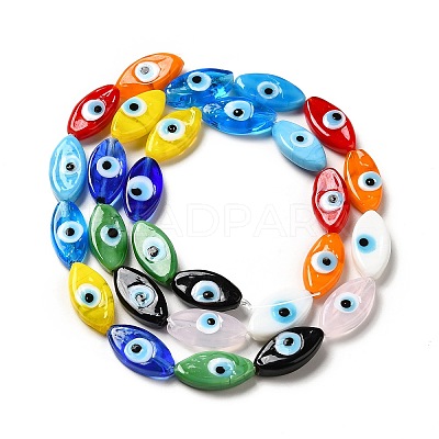 Handmade Evil Eye Lampwork Beads Strands LAMP-G154-06-1