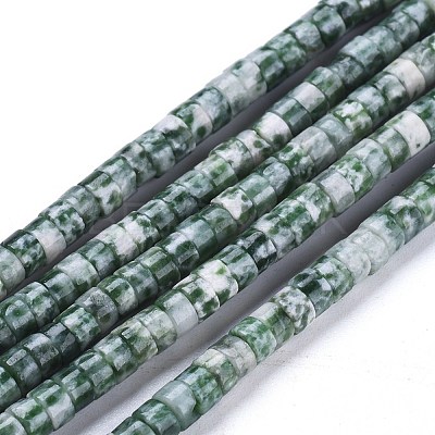 Natural Green Spot Jasper Beads Strands G-F631-A36-1