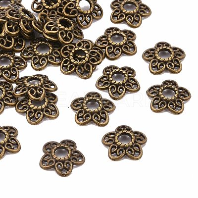 Tibetan Style Alloy Bead Caps K0P34071-1