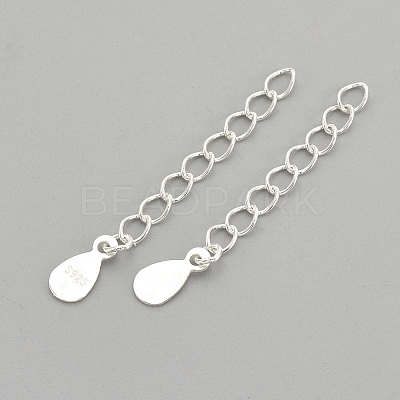 925 Sterling Silver Twisted Extender Chains STER-S002-33-1