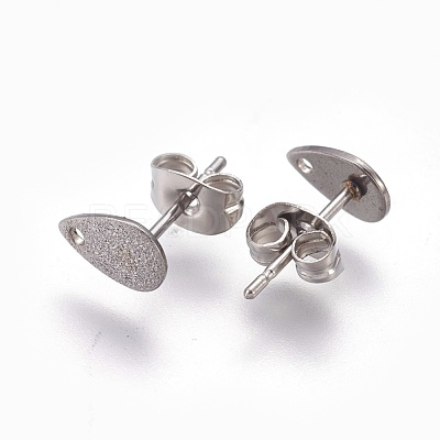Tarnish Resistant 304 Stainless Steel Stud Earring Findings STAS-O119-12A-P-1