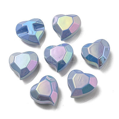 UV Plating Rainbow Iridescent Acrylic Beads OACR-P010-03E-1