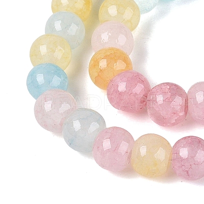 Ombre Effect Dyed Crackle Glass Beads Strands GLAA-Q106-01A-B14-1
