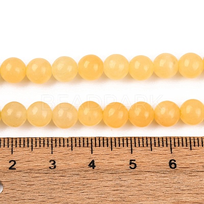 Natural Yellow Jade Bead Strands G-K121-02-6mm-1