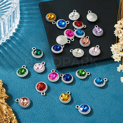 24Pcs 12 Colors K5 Glass Pendants FIND-TA0007-92P-1