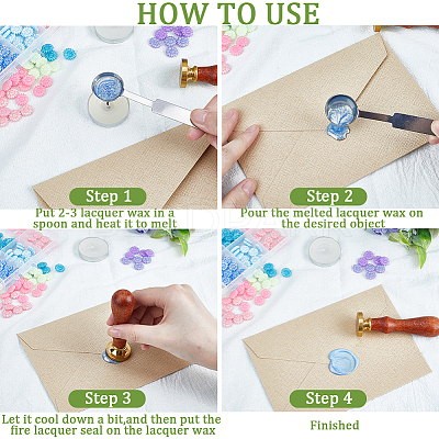 192pcs 8 Colors Paw Print Sealing Wax Particles DIY-CP0009-19-1