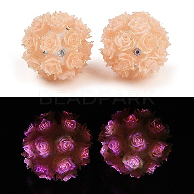 Acrylic Handmade Luminous Polymer Clay Rhinestone Beads CLAY-H003-07G-1